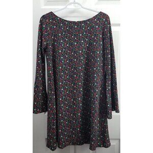 Molly Bracken Women's Sz. S Floral Crepe Long Belle Sleeve Shift Dress
